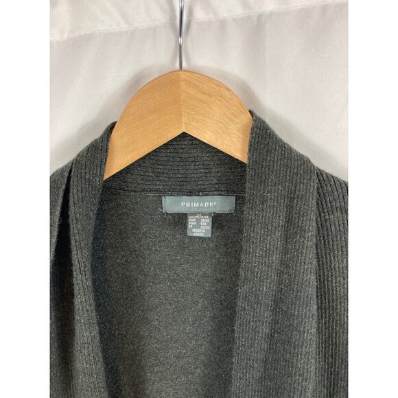 Primark Open Frit Charcoal Grey Cardigan Sweater Size Medium - Picture 2 of 4